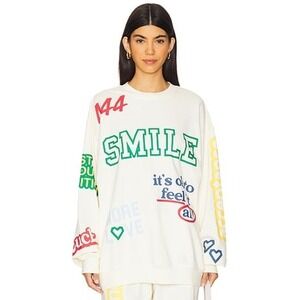 The Mayfair Group Cream Graphic Print Long Sleeve Sweatshirt S M